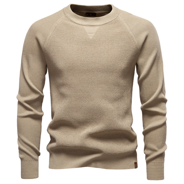 Herren Strickpullover mit innovativem Strukturmuster und Rundhalsausschnitt Echoarchiv