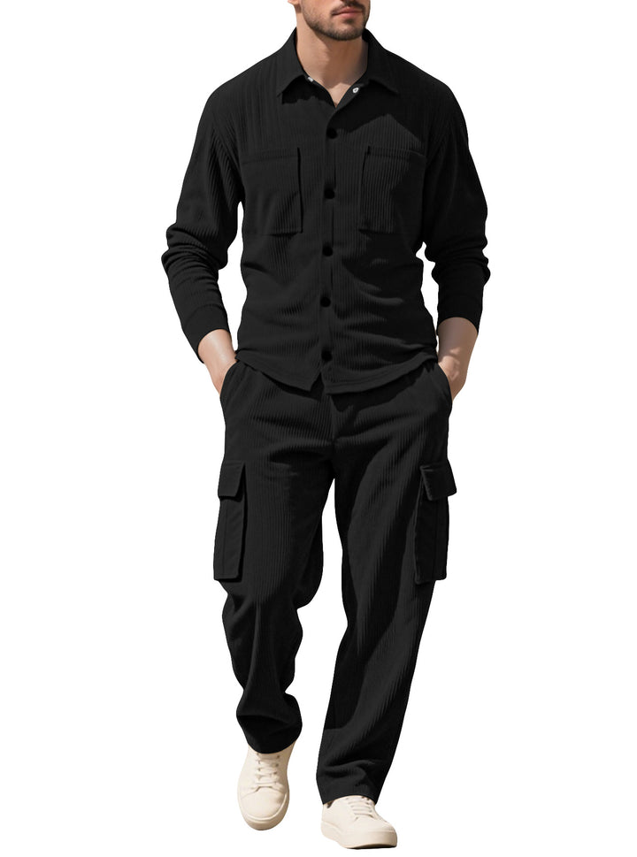 Herren Cargo-Set mit strukturierter Jacke und Hose Echoarchiv