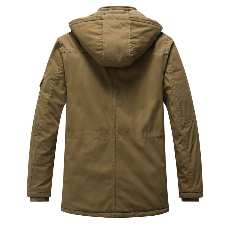 Herren Canvas-Parka mit gesteppter Thermofütterung, Kunstfell-Innenfutter und Kapuze Echoarchiv