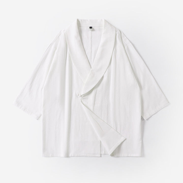 Unisex Oversize-Kimono-Jacke mit Schalkragen und Wickelverschluss Echoarchiv