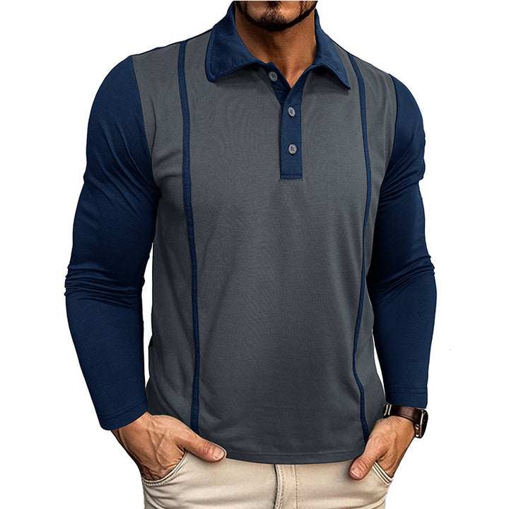 Herren Poloshirt mit langen Ärmeln und sportlichem Design Echoarchiv