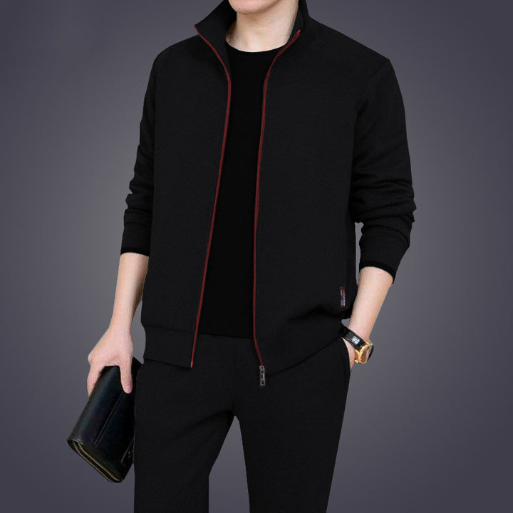 Herren sportliche Sweatjacke mit schmalem Schnitt und modischem Stehkragen Echoarchiv