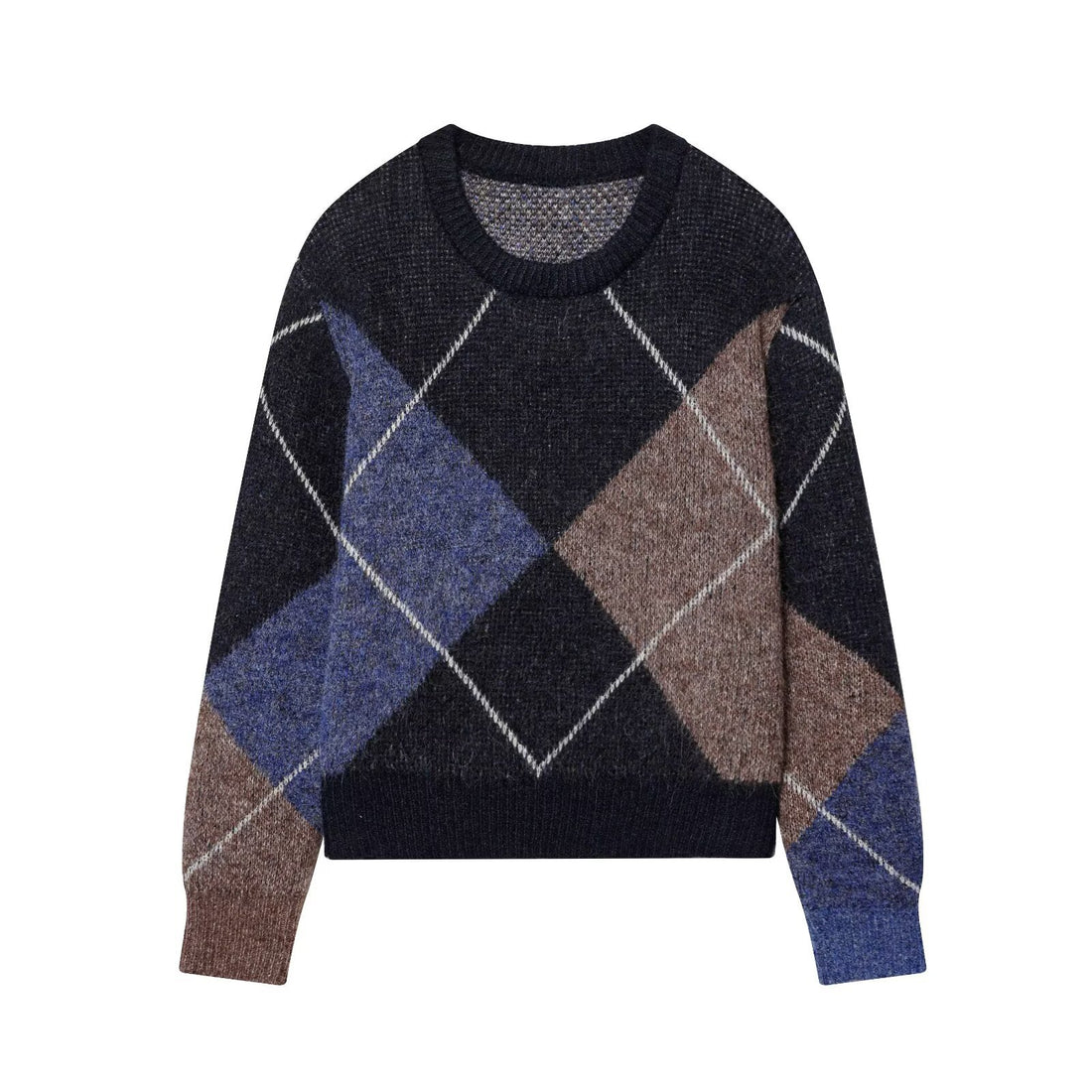 Damen Argyle‑Strickpullover mit kastigem Cropped‑Schnitt Echoarchiv