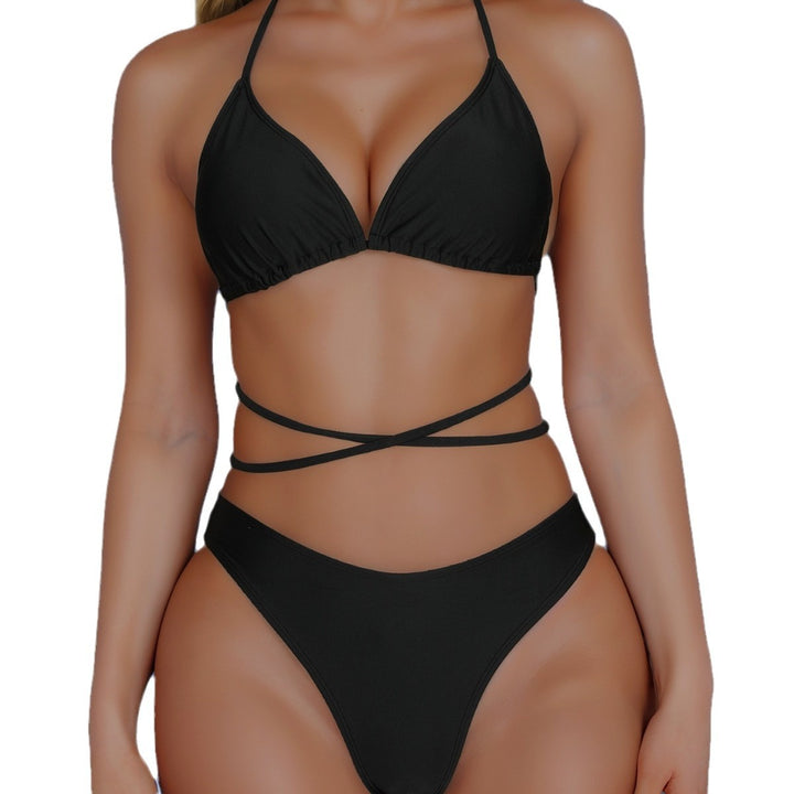 Damen Triangel-Bikini-Set mit hohem Beinausschnitt und stylishen Kordeln Echo Archiv