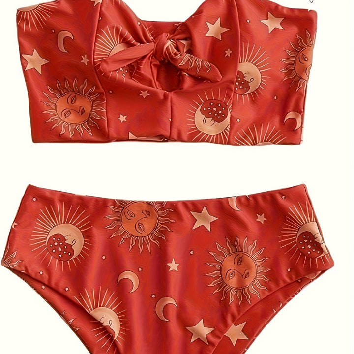 Damen Bikiniset mit strukturiertem Oberteil und hoch geschnittenem Hosenrock Echo Archiv