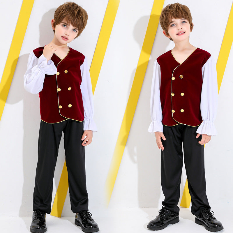 Jungen-Märchenkostüm mit detailverliebt Shirt und Hose Echo Archiv