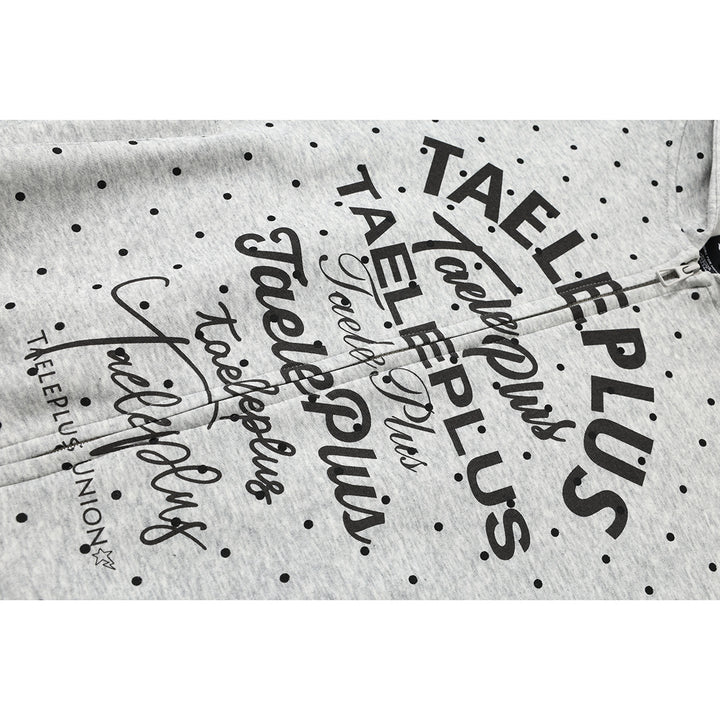 Damen Kapuzen-Sweatjacke mit durchgehendem Reißverschluss, Allover-Pünktchenmuster und mehrfacher Logogestaltung Echoarchiv