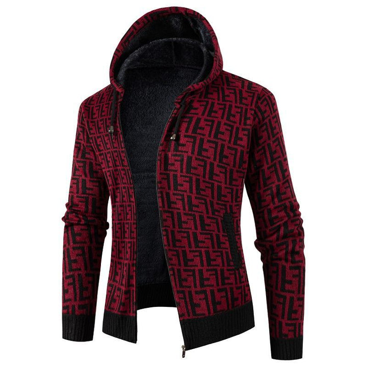 Herren Strickjacke mit modernem Zopfmuster und kuscheligem Innenfutter Echoarchiv