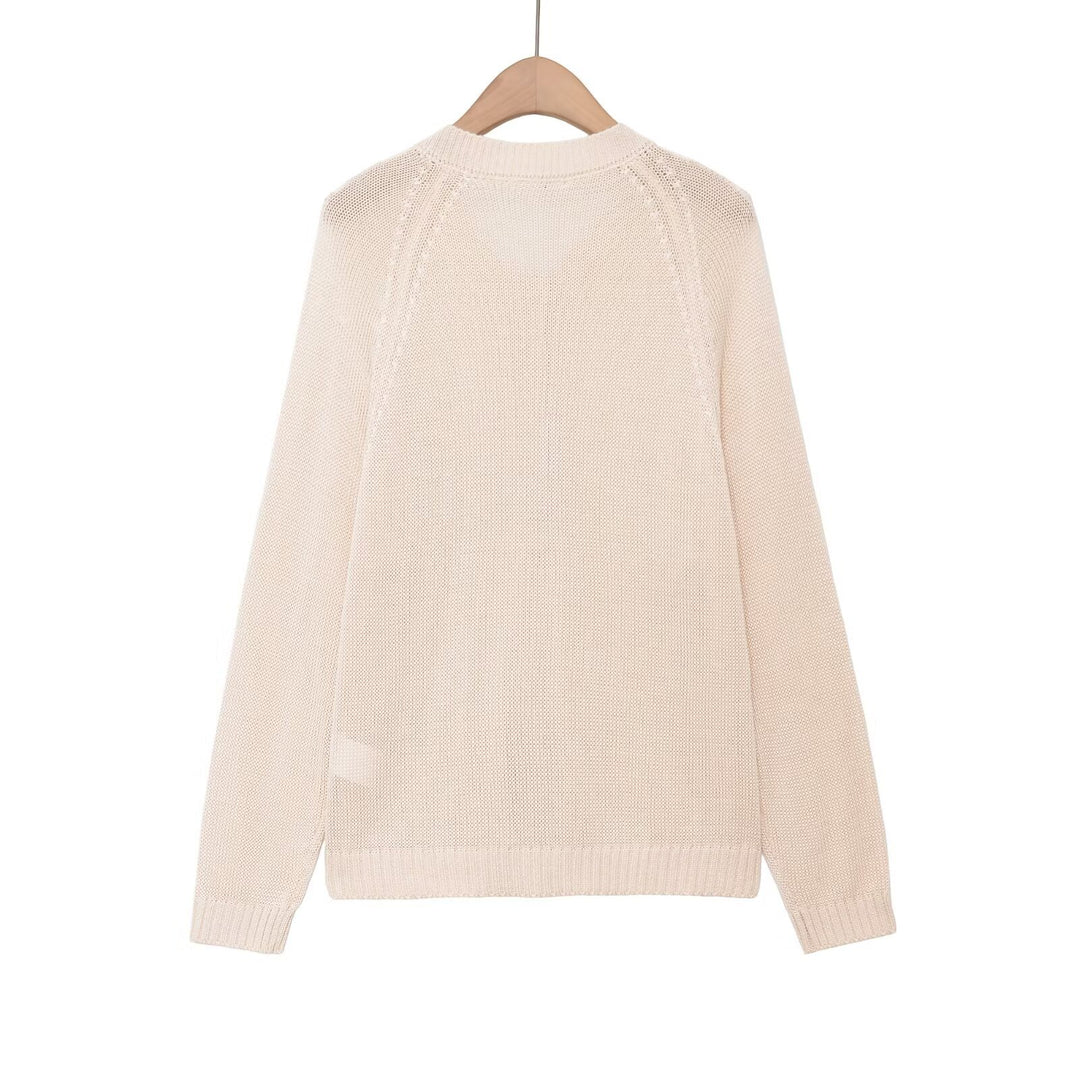 Damen nan Feinstrick-Henley-Pullover mit Knopfleiste und Raglanärmeln Echo Archiv