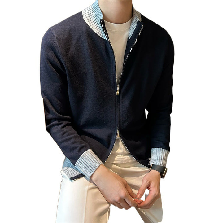 Herren Elegante Strickjacke mit Stehkragen Echo Archiv