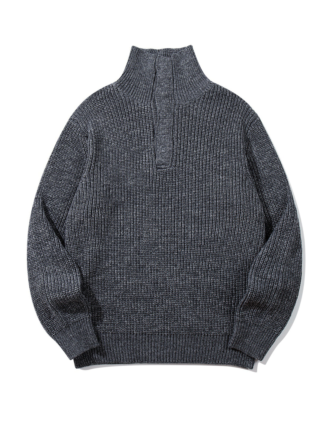 Unisex Grobgestrickter Rollkragenpullover mit halber Knopfleiste Echoarchiv