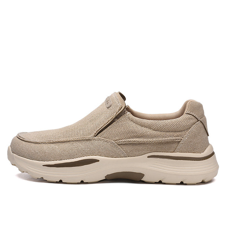 Herren leichte Slip-On Komfortfreizeitsneaker mit atmungsaktivem Canvas und stoßdämpfender Plateausohle – Tavélo