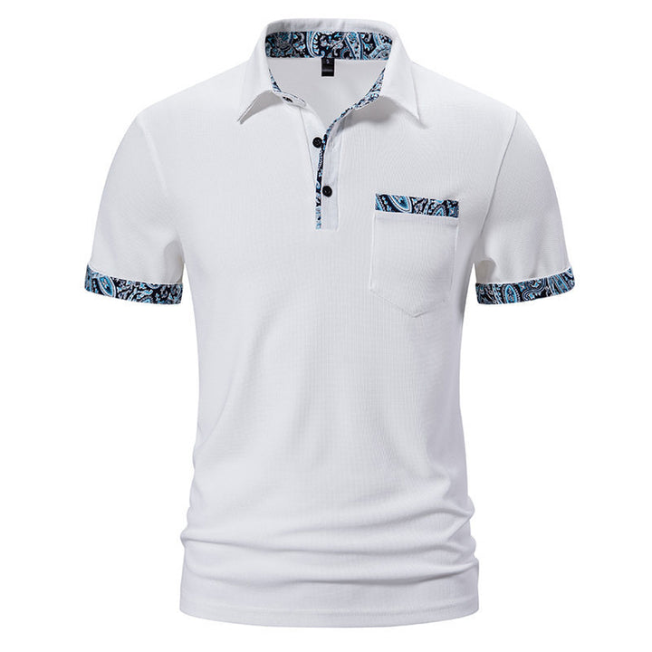 Herren Poloshirt mit kontrastierendem Kragen und praktischer Brusttasche Echoarchiv