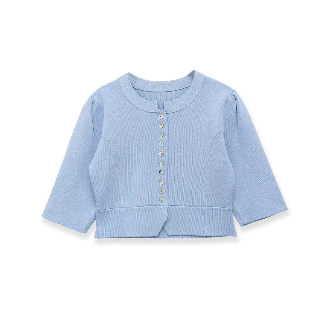 Damen elegantes Cardigan mit feinem Rippenmuster und dekorativen Knöpfen Echo Archiv