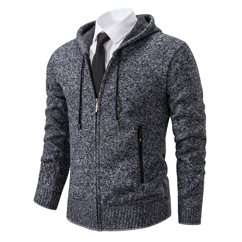 Herren Strickjacke mit Kapuze und weichem Innenfutter Echoarchiv
