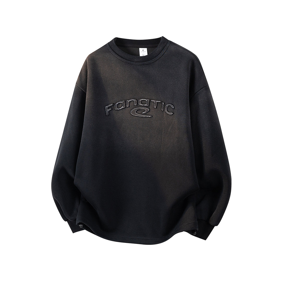Damen Oversize-Sweatshirt mit gesticktem Schriftzug, abgerundetem Saum & überschnittener Schulter Echoarchiv