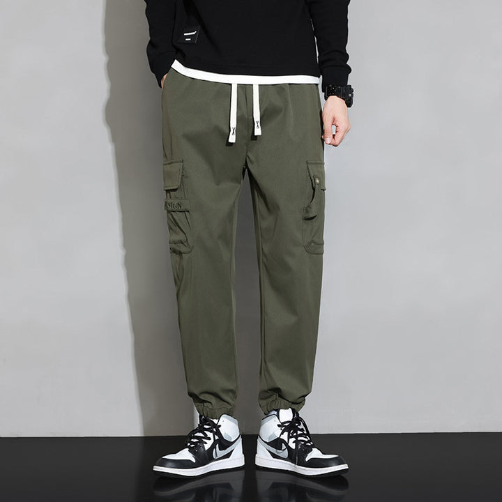 Herren Cargo‑Jogginghose mit Multifach‑Taschen, Kordelzug und elastischem Beinabschluss – Bravaro