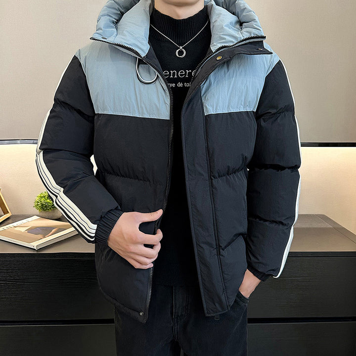 Herren modische und warme Steppjacke mit verstellbarer Kapuze Echoarchiv