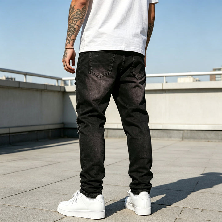 Herren Zerrissene Slim-Fit Jeans Echoarchiv
