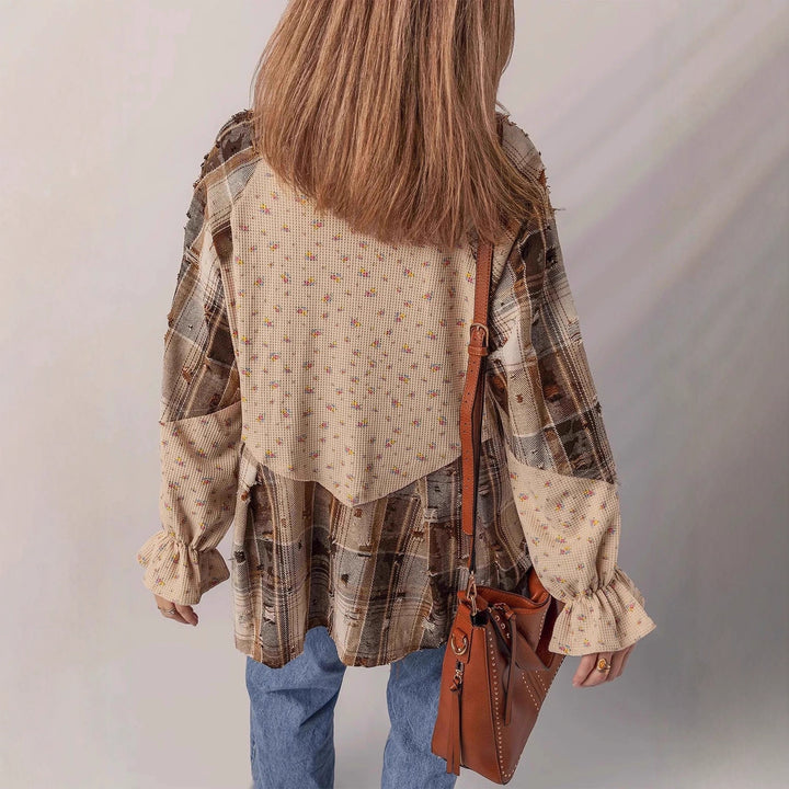 Damen Lässige und elegante Puffärmel Bluse Echo Archiv