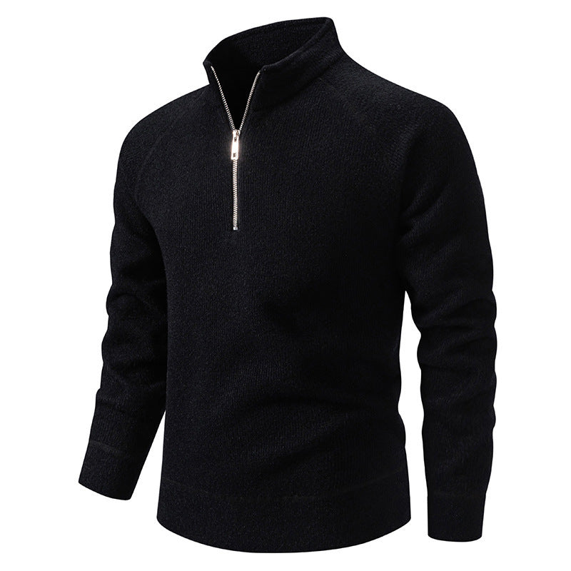 Herren Pulli mit modernem Reißverschluss und Raglanärmeln Echoarchiv