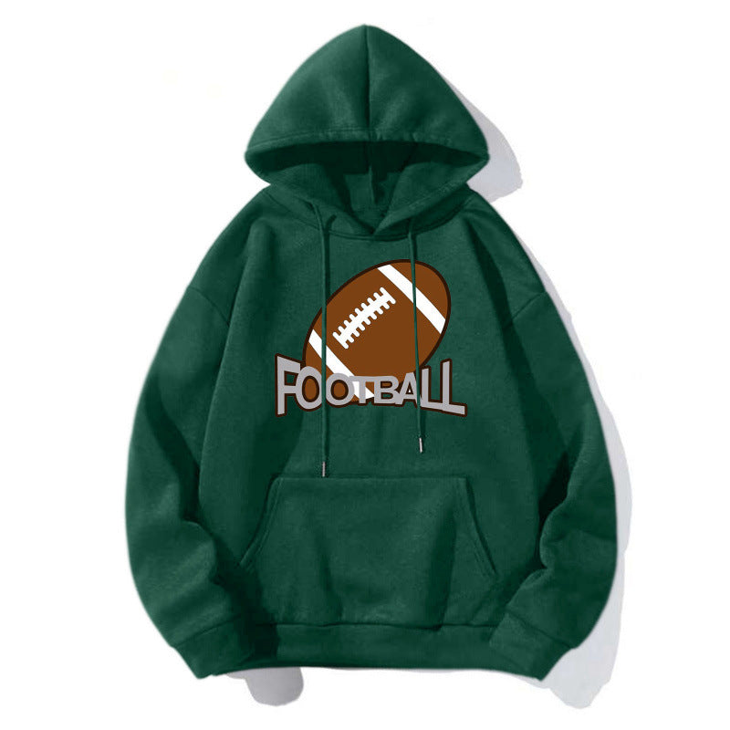 Damen Sportlicher Kapuzenpullover mit Football-Motiv Echoarchiv