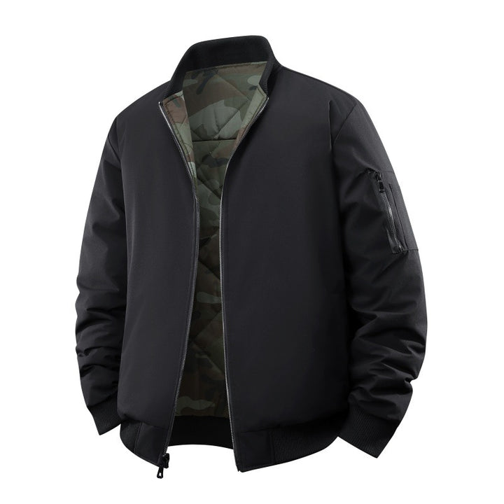 Herren Gestepptes Camouflage-Bomberjacke mit Rippbündchen und Zweiwege-Reißverschluss Echo Archiv
