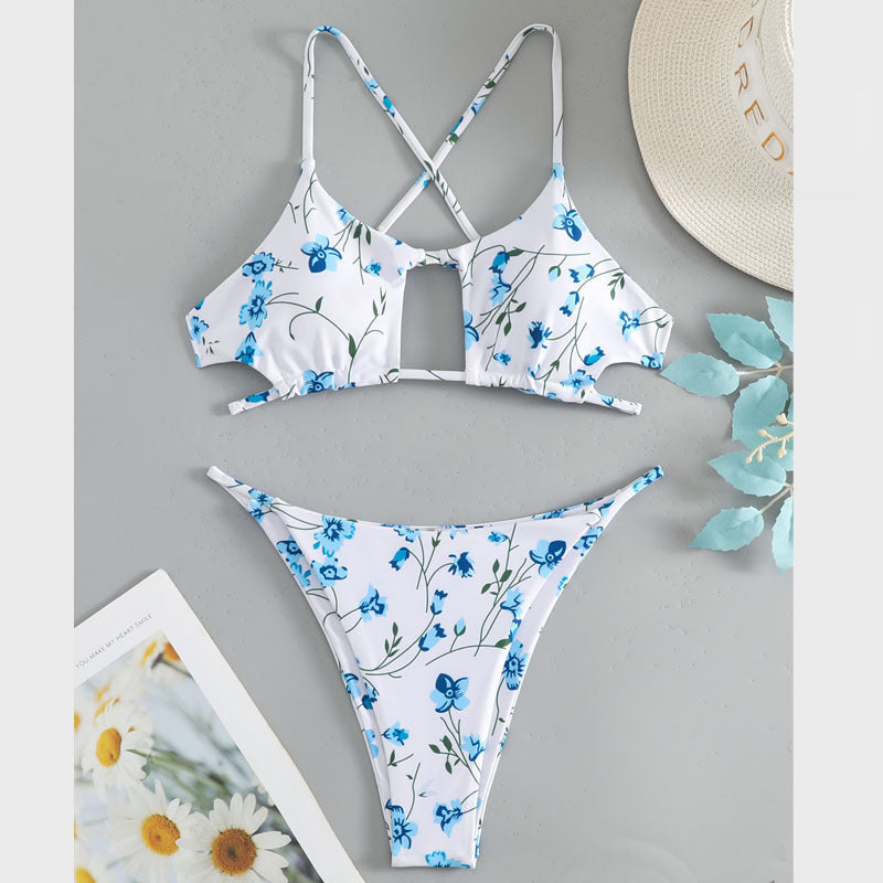Damen Bikini-Set mit floralem Design und aufregendem Rückenschnürung Echo Archiv