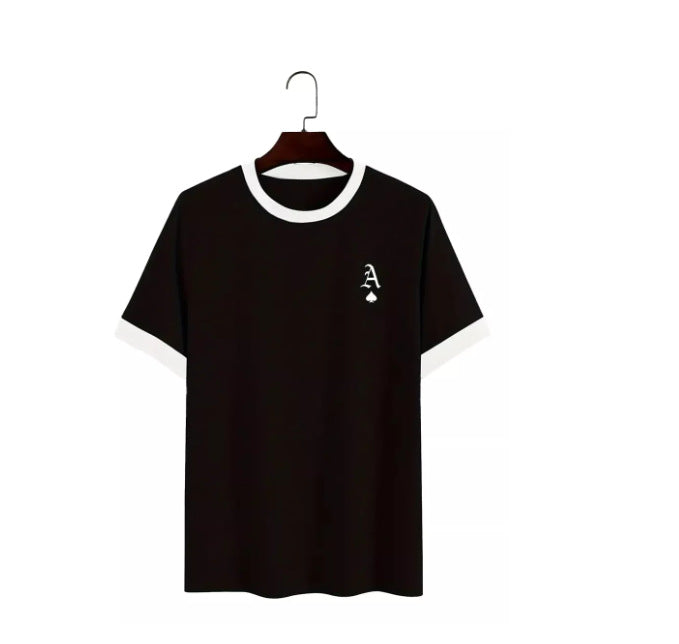 Herren T-Shirt mit modernem Motiv und kontrastierendem Kragen Echoarchiv