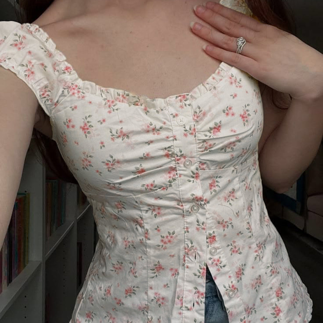 Damen Blusenshirt mit floralem Design und Rüschendetails Echo Archiv