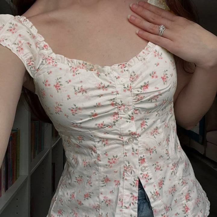 Damen Blusenshirt mit floralem Design und Rüschendetails Echo Archiv