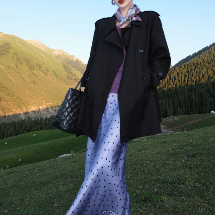 Damen Eleganter Trenchcoat mit Taillengürtel Echoarchiv