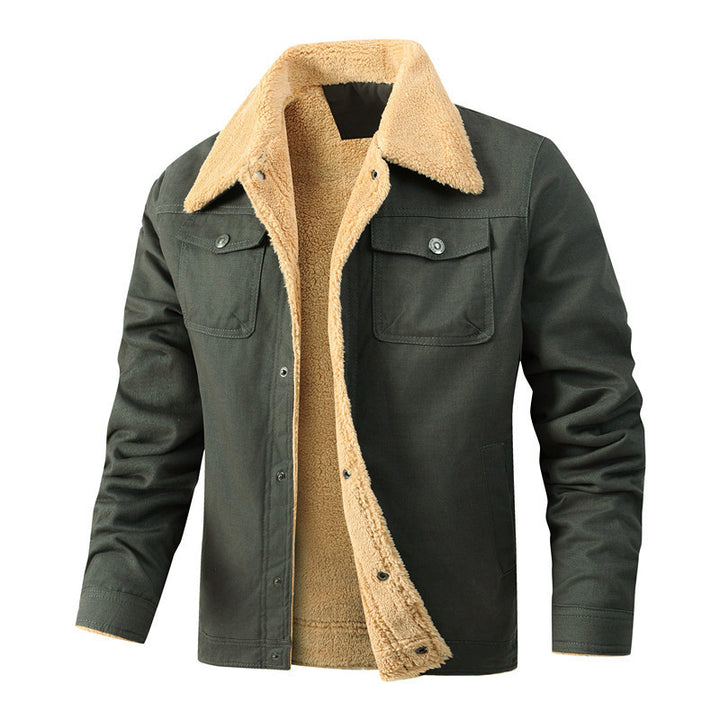 Herren Truckerjacke mit Teddyfutter und robuster Canvas-Außenlage Echoarchiv
