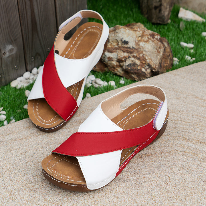 Damen  orthopädische Keilsandalen mit Memory-Foam und verstellbarem Fersenriemen Echo Archiv
