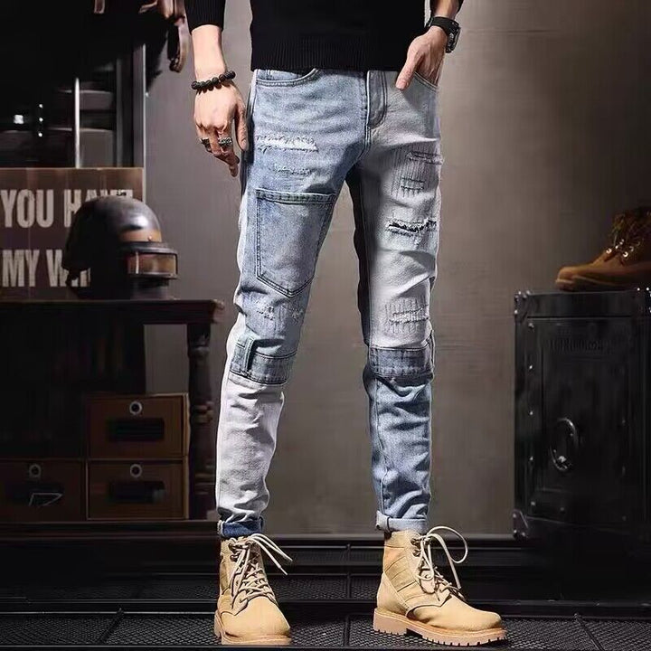 Herren Einzigartige Ripped Denim Jeans Echoarchiv
