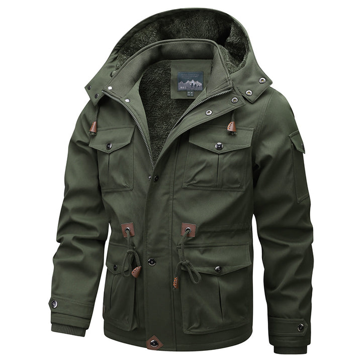 Herren Militärinspirierter Canvas-Parka mit Teddyfleece-Innenfutter und verstellbarem Taillenzug Echo Archiv