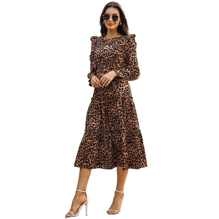 Damen Langes Leopardkleid Echo Archiv
