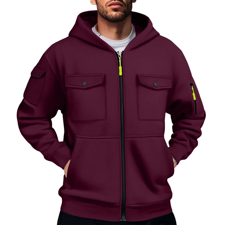 Herren praktische Kapuzenjacke mit vielseitigen Taschen Echoarchiv