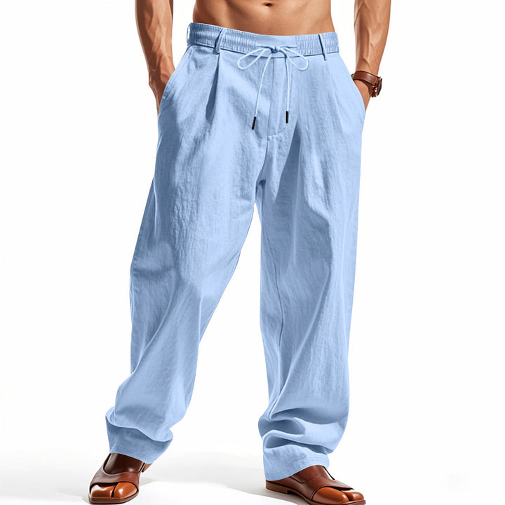 Herren lässige Freizeithose mit eleganten Falten und komfortablem Schnitt Echoarchiv