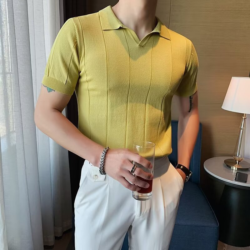 Herren Kurzarm Poloshirt mit strukturiertem Design Echo Archiv