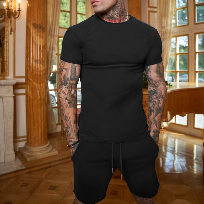 Herren sportliches Freizeit-Set aus weichem Baumwollmix mit elastischem Bund Echoarchiv