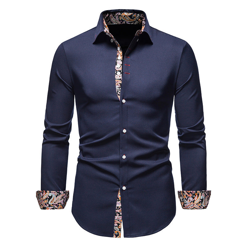 Herren Langarmhemd mit paisley-muster und eleganten Akzenten Echoarchiv