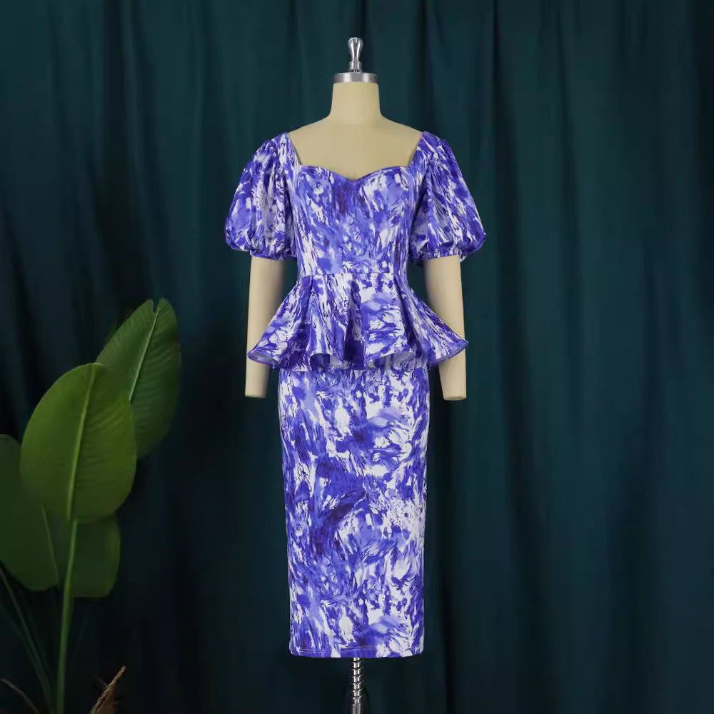 Damen stilvolles Peplum Kleid Echo Archiv