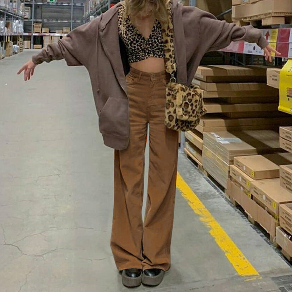 Damen Hochtaillierte weite Bundhose im Retro-Stil Echo Archiv