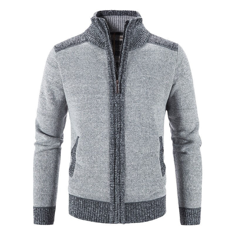 Herren Strickjacke mit modischem Zipper und hochgeschlossenem Kragen Echoarchiv