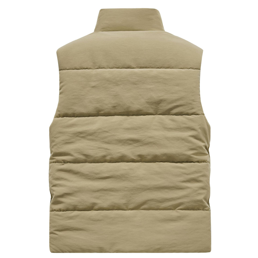 Herren Wattierte Outdoor-Weste mit Teddyfutter, hohem Kragen und Multifachtaschen – Marzano