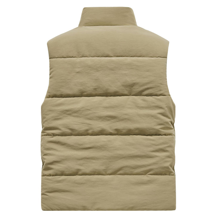 Herren Wattierte Outdoor-Weste mit Teddyfutter, hohem Kragen und Multifachtaschen – Marzano