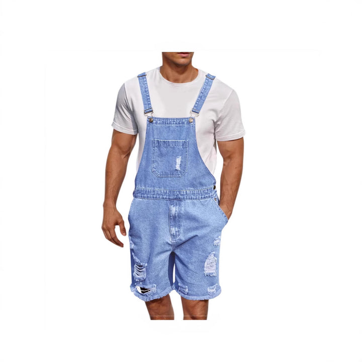 Herren Denim-Latzshorts im lässigen Design mit Aufgesetzten Taschen Echo Archiv