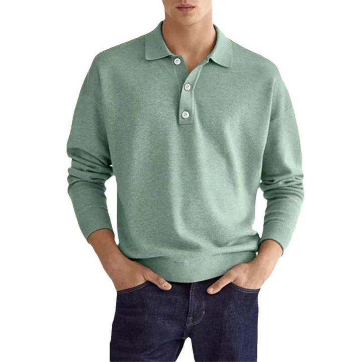 Herren Langarm-Polohemd aus hochwertigem Baumwollmix mit Knopfleiste und lässigem Schnitt Echoarchiv