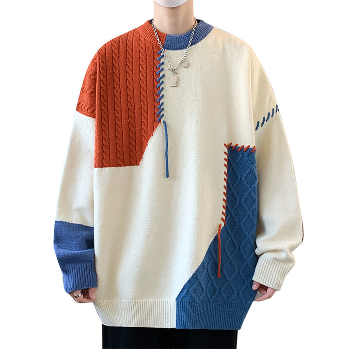 Unisex nan strukturierter Oversize-Strickpullover mit Zopfmuster und dekorativer Steppnaht Echo Archiv